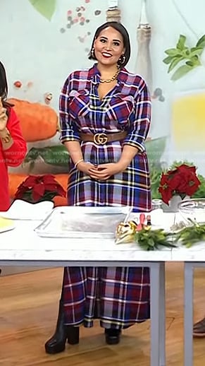 Alejandra's plaid shirtdress on Today
