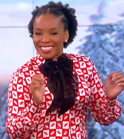 Amber Ruffin's red checkerboard print blouse on The View