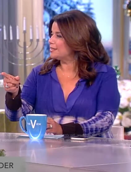 Ana's blue tie dye knit dress on The View