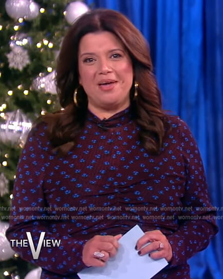 Ana'a maroon floral print dress on The View