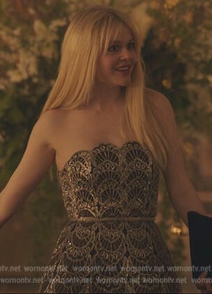 Audrey metallic scalloped mini dress on Gossip Girl