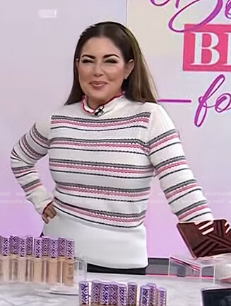 Bobbie's white striped sweater on Today