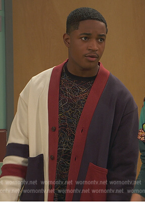 Booker's colorblock cardigan on Ravens Home