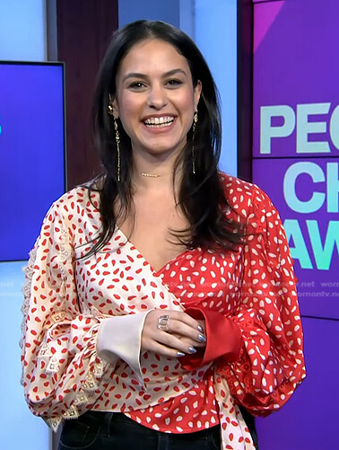 Donna's red dotted wrap top on Today