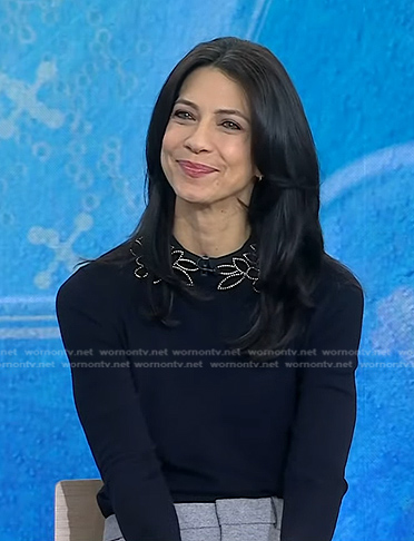 Dr. Natalie Azar's black embellished sweater on Today