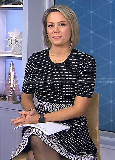 Dylan's black striped knit dress on Today