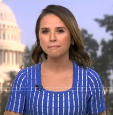 Elizabeth Schulze's blue striped dress on Good Morning America
