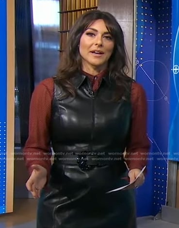 Erielle's black sleeveless leather dress on Good Morning America