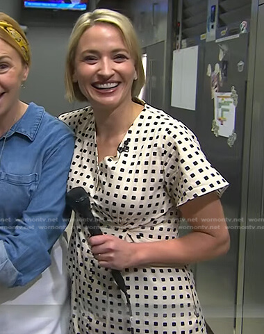 Erin French's white printed dress on Today