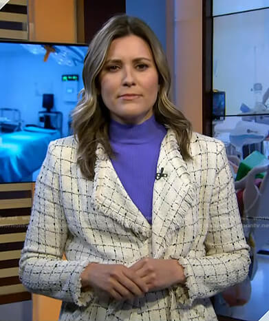 Erin McLaughlin's white check tweed jacket on Today