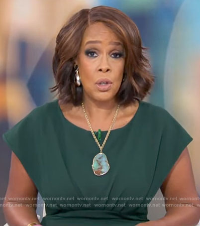 Gayle King's dark green dress on CBS Mornings