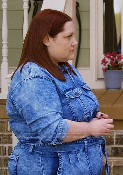 Gigi's denim jumpsuit on Monarch