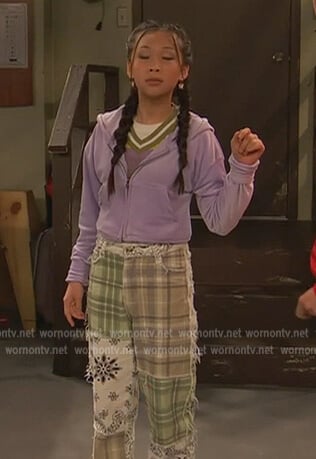 Ivy's patchwork print pants on Ravens Home