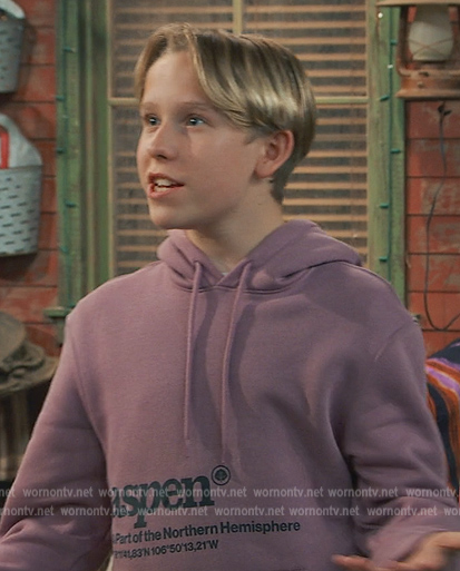 Jakes purple aspen logo hoodie on Bunkd