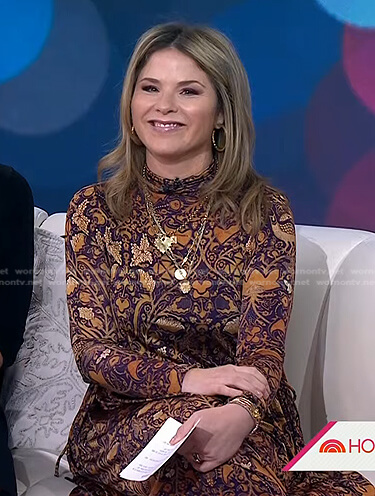 Jenna's brown floral mock neck dress on Today