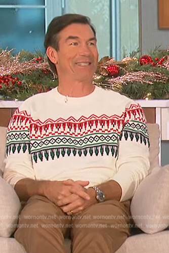 Jerry's white fair isle sweater on The Talk