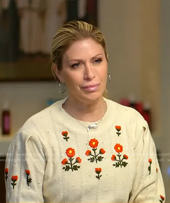 Jill's ivory floral embroidered sweater on Today