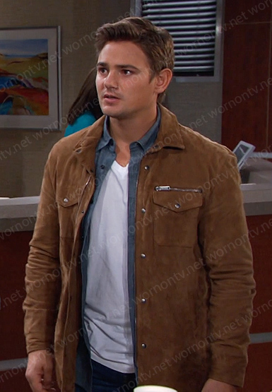 Johnny's beige suede jacket on Days of our Lives
