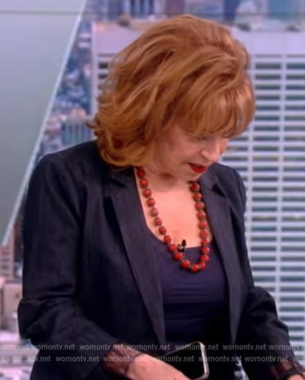 Joy's blue denim lace trim blazer on The View