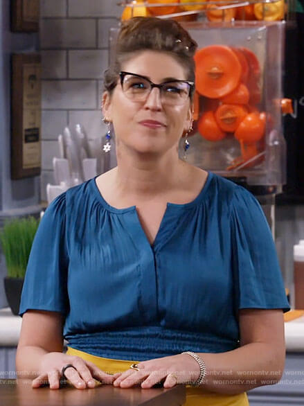 Kat's blue satin dress on Call Me Kat