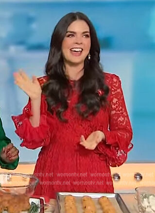 Katie Lee Biegel's red lace mini dress on Sherri