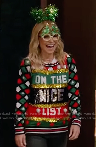 Kelly's ugly Christmas sweater on Live with Kelly and Ryan