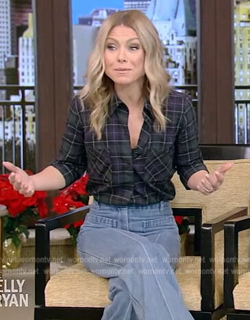 Kelly's plaid shirt on Live with Kelly and Ryan
