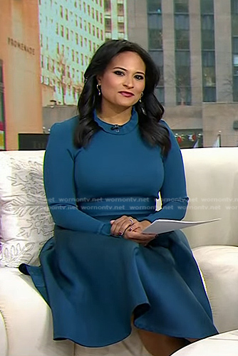 Kristen's blue ruffle neck dress on Today