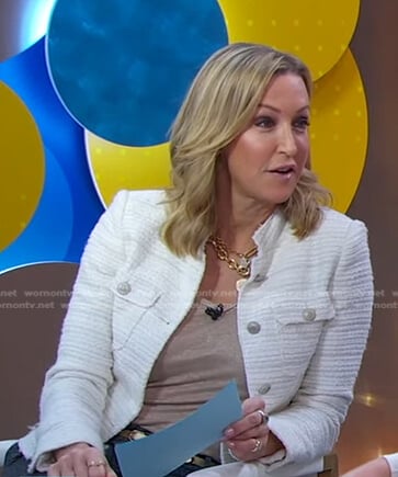 Lara's white tweed jacket on Good Morning America