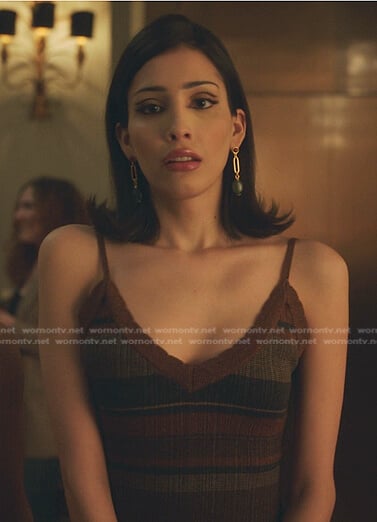 Luna's brown striped dress on Gossip Girl