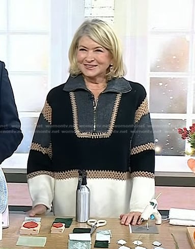 Martha Stewart's colorblock knit sweater on Today