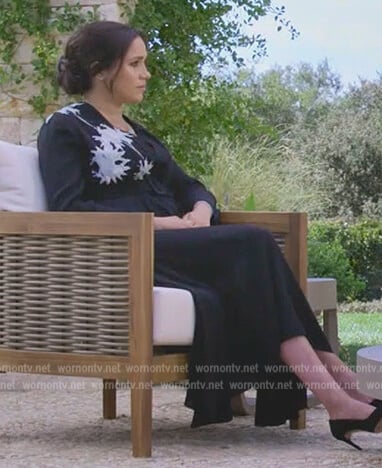 Meghan Markle's black floral dress on Harry and Meghan