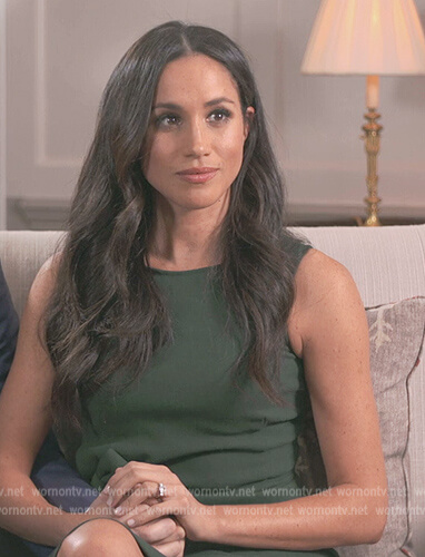 Meghan Markle's green bow side dress on Harry and Meghan