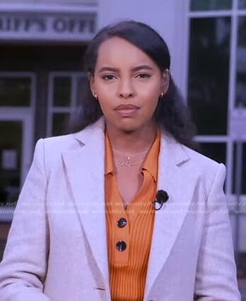Mona Kosar Abdi's orange ribbed dress on Good Morning America
