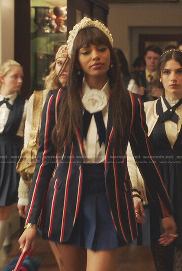 Monet's navy striped blazer on Gossip Girl