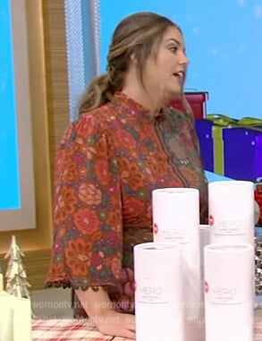 Monica Mangin's floral print dress on Live with Kelly and Ryan