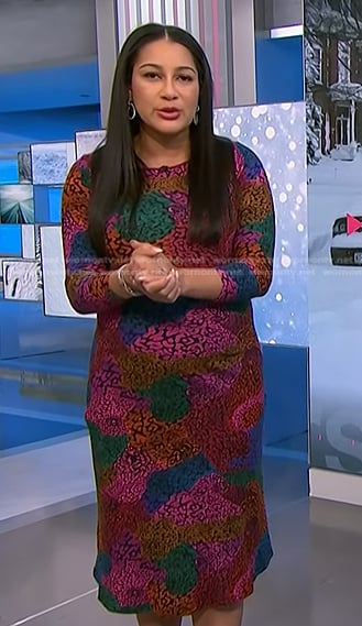 Morgan's multicolor printed dress on NBC News Daily