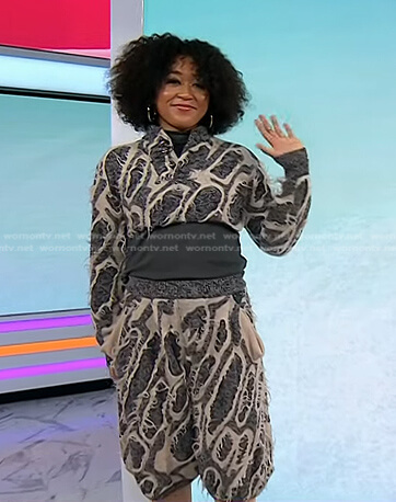Naomi Osaka's grey mohair sweater and shorts on Today