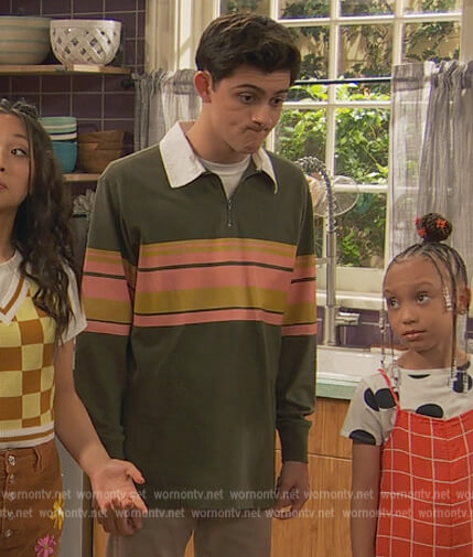 Neil's rugby stripe shirt on Ravens Home