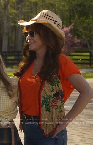 Nicky's beaded fringe vest on Monarch
