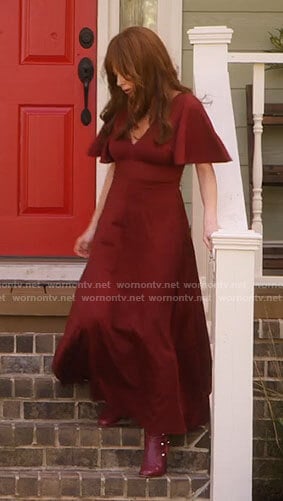 Nicky's red v-neck maxi dress on Monarch