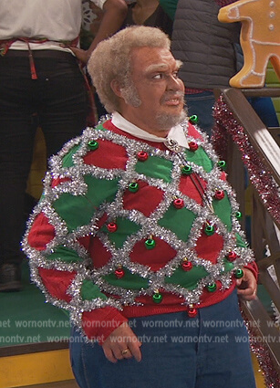 Victor's ugly Christmas sweater on Ravens Home