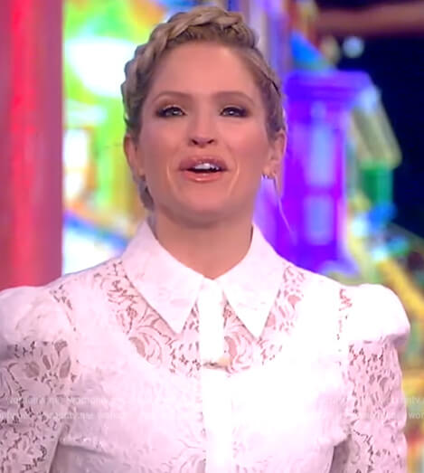 Sara's white lace blouse on The View
