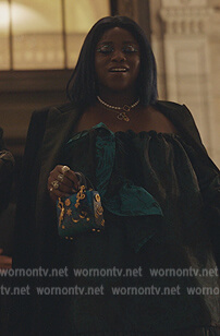 Shan's blue embellished mini bag on Gossip Girl