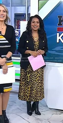 Sheinelle's yellow leopard print dress on Today