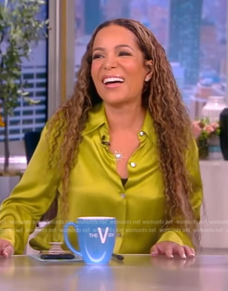 Sunny's lime satin blouse on The View
