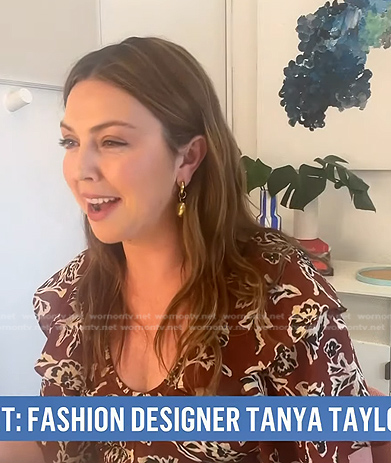 Tanya's brown floral ruffle dress on Today