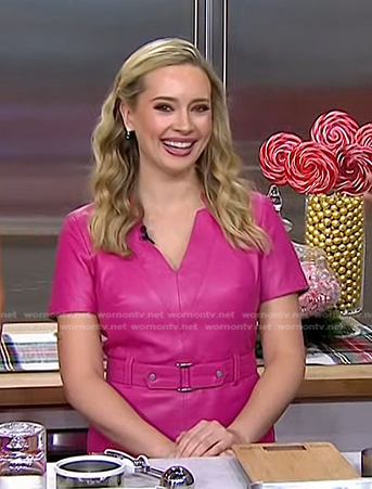 Tessa Arias's pink leather dress on Today