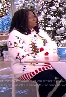 Whoopi's white embellished Christmas sweater on The View