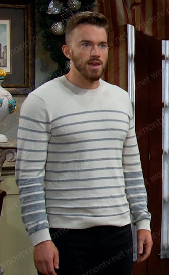 Will's white striped sweater on Days of our Lives
